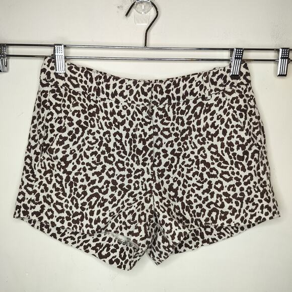 J Crew Cheetah Print Linen Shorts - Picture 1 of 7